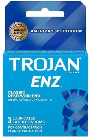 TROJAN LIGHT BLUE LUBRICATED ENZ 3PK 6/CT