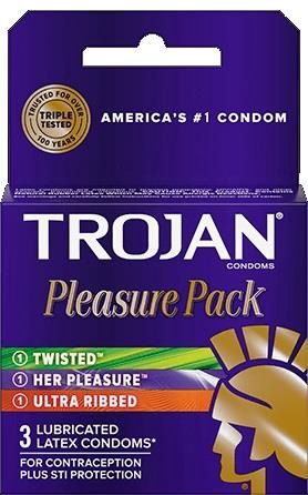 TROJAN PLEASURE PACK 3PK 6/CT