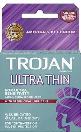 TROJAN GRAY ULTRA THIN SPERMICIDAL LUBRICANT 3PK 6/CT