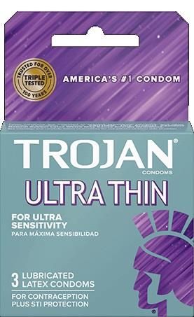 TROJAN GRAY ULTRA THIN LUBRICATED 3PK 6/CT