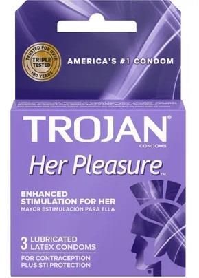 TROJAN HER PLEASURE PURPLE 3PK 6/CT