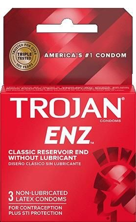 TROJAN RED NON LUBRICATED ENZ 3PK 6/CT