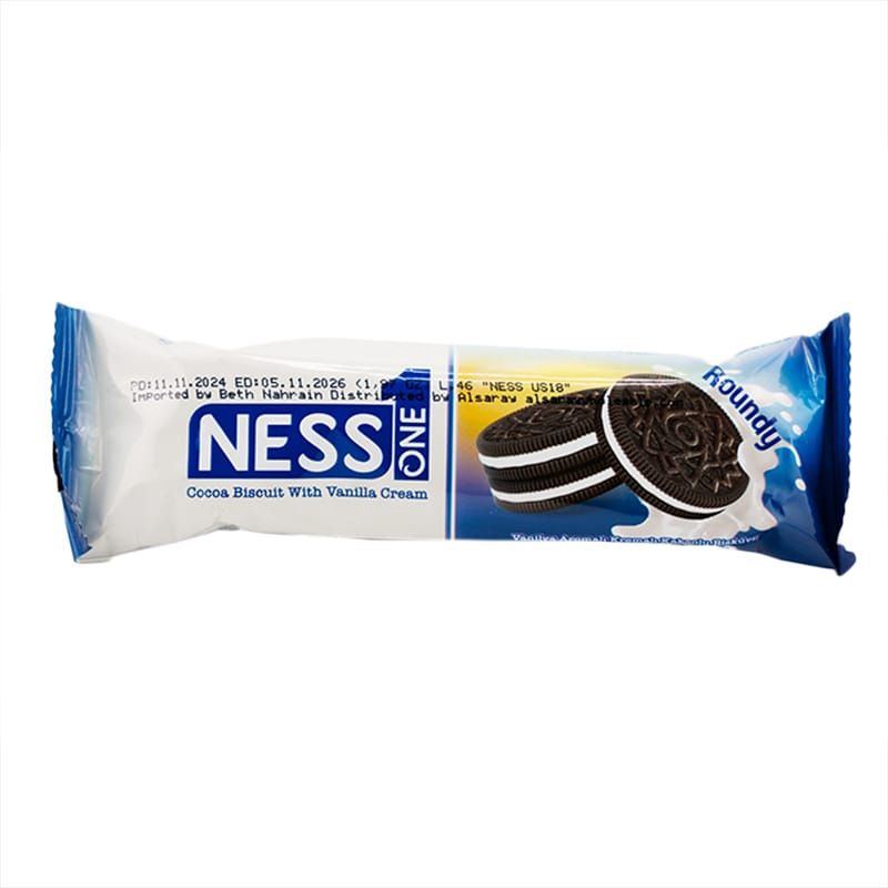NESS ONE ROUNDY COCOA BISCUIT WITH VANILLA CREAM 56G 24/CT