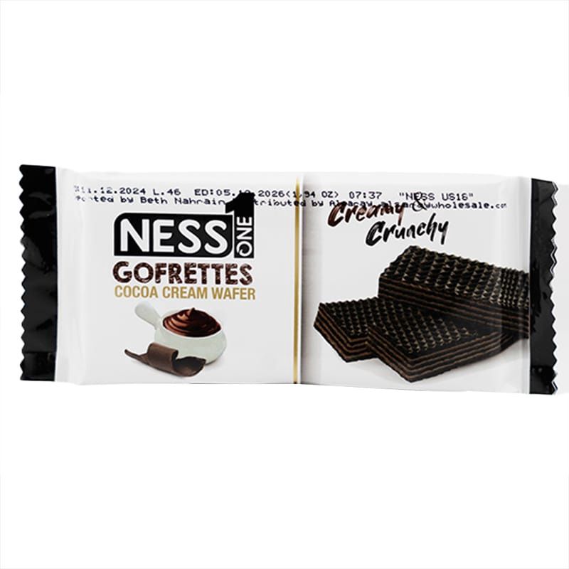 NESS ONE GOFRETTES COCOA CREAM WAFER 55G 24/CT
