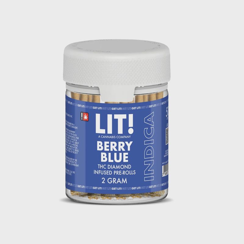 LIT 2G PRE-ROLL THC DIAMOND BERRY BLUE (I) 50/CT