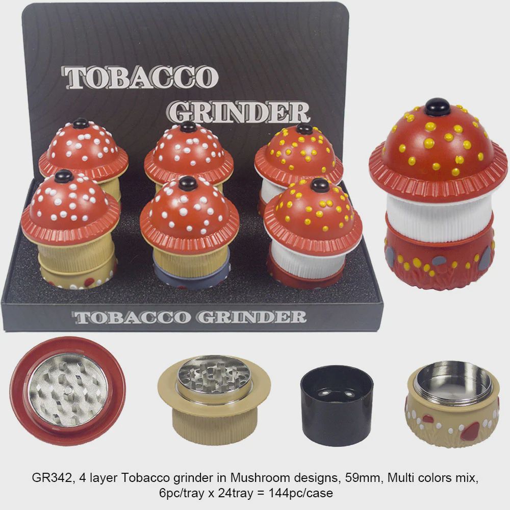 GRINDER SPOTTED MUSHROOMS 4PC 6/CT {GR342}
