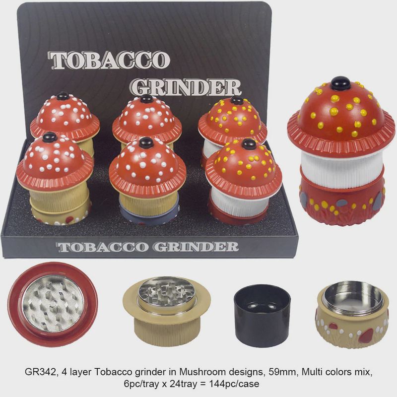 GRINDER SPOTTED MUSHROOMS 4PC 6/CT {GR342}