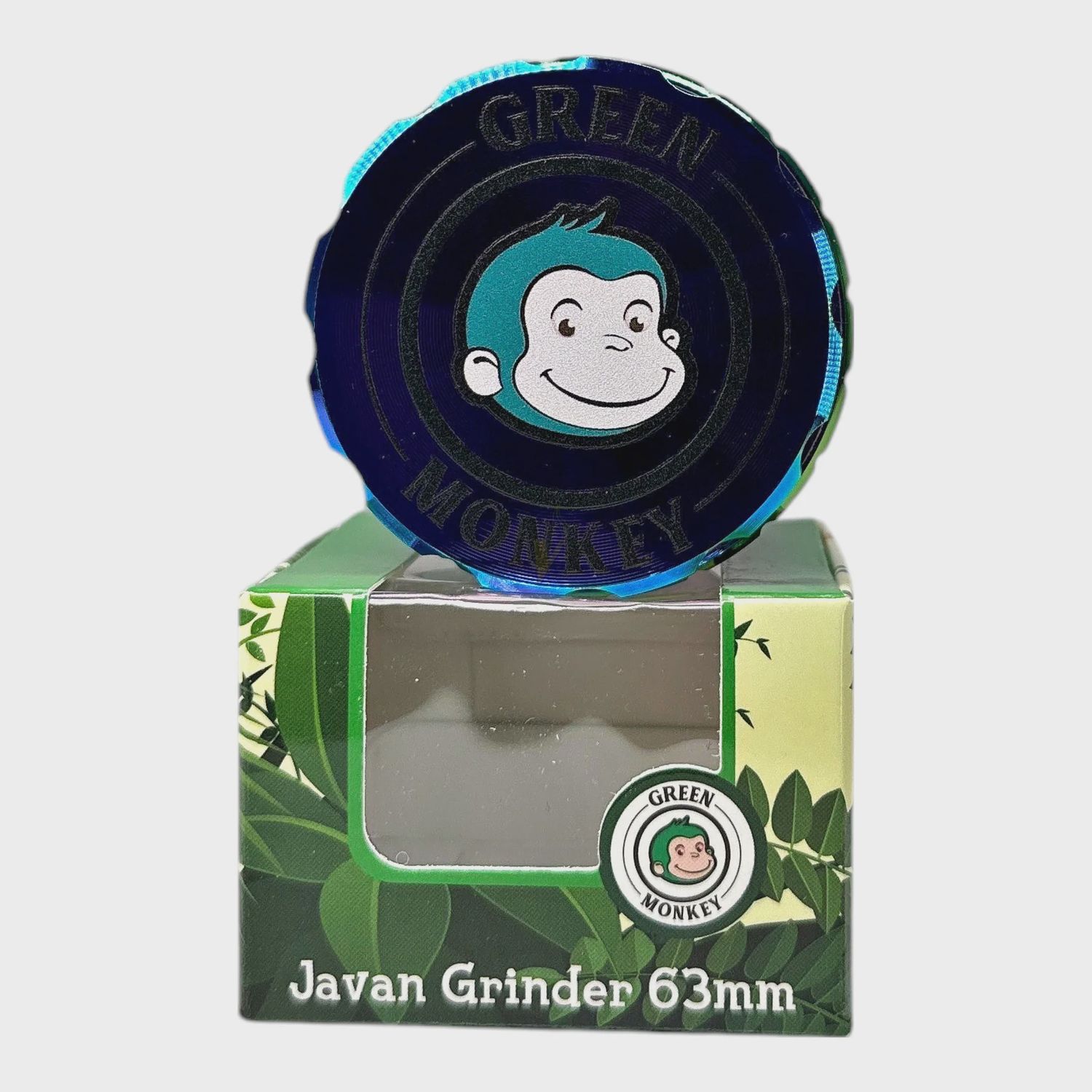 GREEN MONKEY GRINDER 4PC JAVAN (63MM), COLOR: BLUE