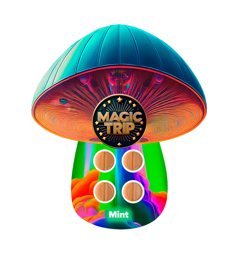 MAGIC TRIP 10MG MINT MUSHROOM TABS 4PK 10/CT