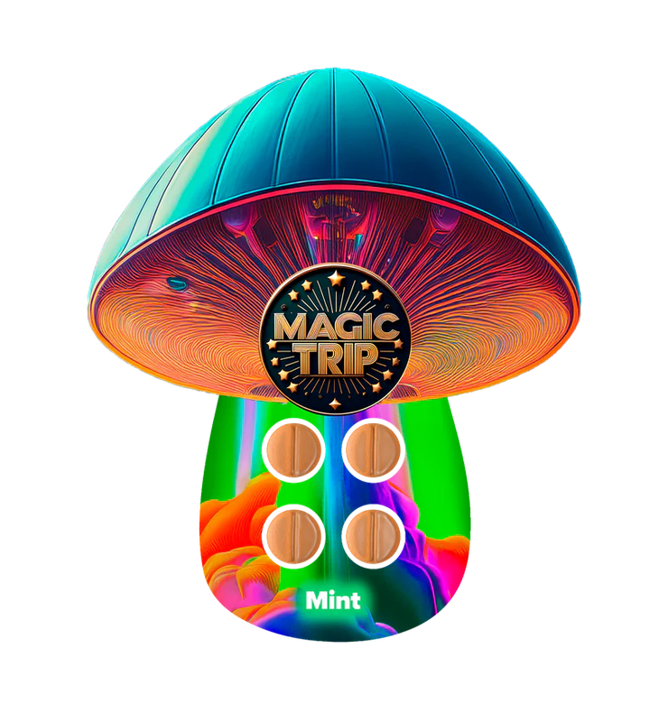 MAGIC TRIP 10MG MINT MUSHROOM TABS 4PK 10/CT