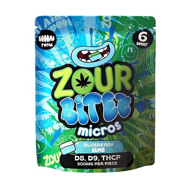 ZOUR BITES BLUEBERRY LIME 3000MG D9 GUMMIES 6PK 30/CT