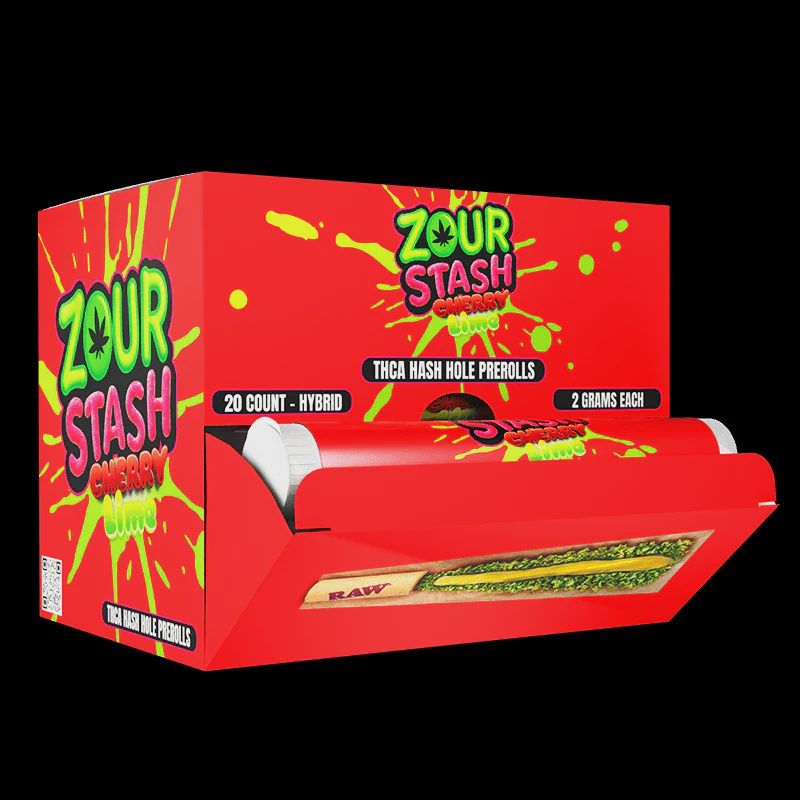 ZOUR STASH CHERRY LIME (H) 2G PRE ROLL THCA HASH HOLES 20/CT