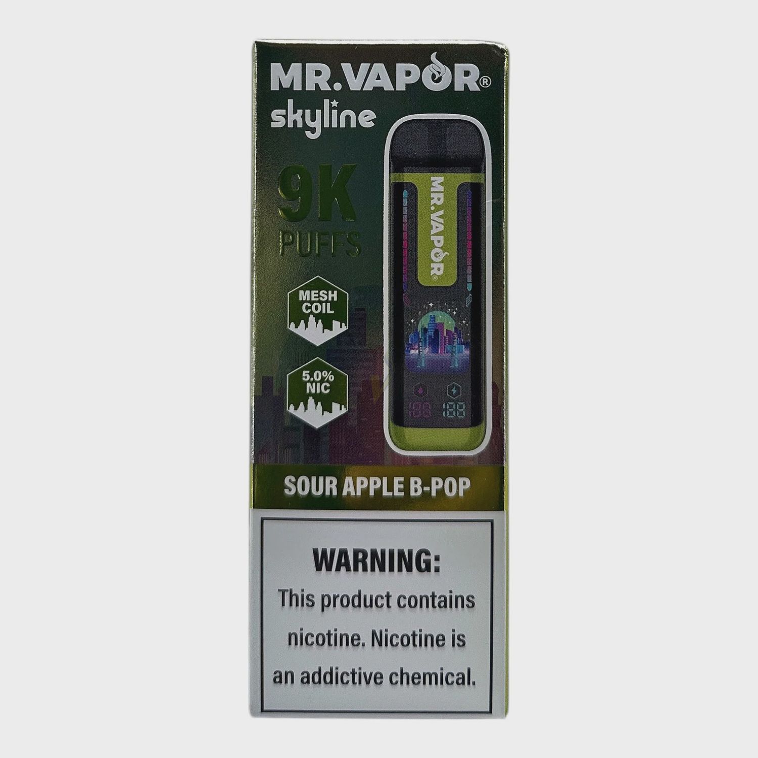 MR VAPOR SKYLINE 5% SOUR APPLE B-POP 5/CT
