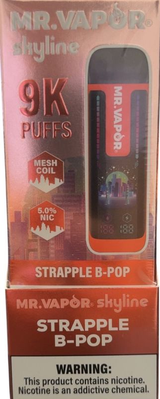 MR VAPOR SKYLINE 5% STRAPPLE B POP 5/CT
