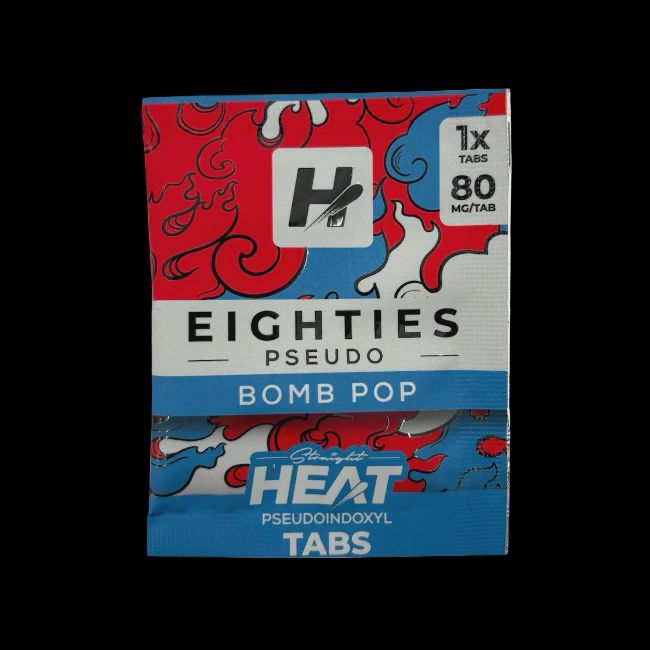 STRAIGHT HEAT BOMB POP 80MG PSEUDO + 7-OH TABS 1PK 25/CT