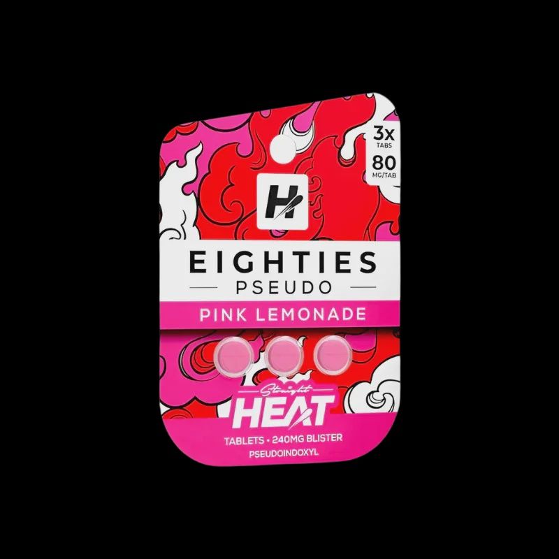 STRAIGHT HEAT PINK LEMONADE 80MG PSEUDO + 7-OH TABS 3PK 10/CT
