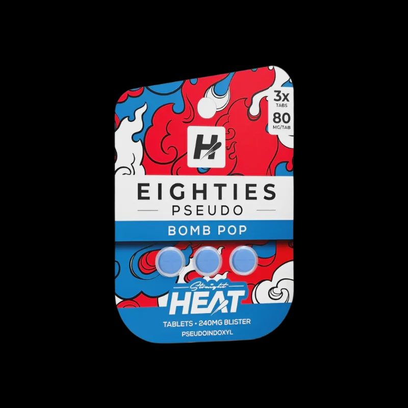 STRAIGHT HEAT BOMB POP 80MG PSEUDO + 7-OH TABS 3PK 10/CT