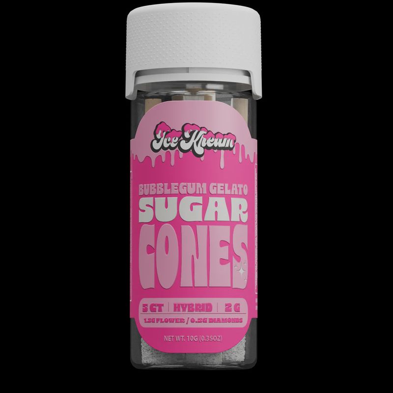 ICE KREAM BUBBLEGUM GELATO (H) 2G PRE ROLL 5 SUGAR CONE