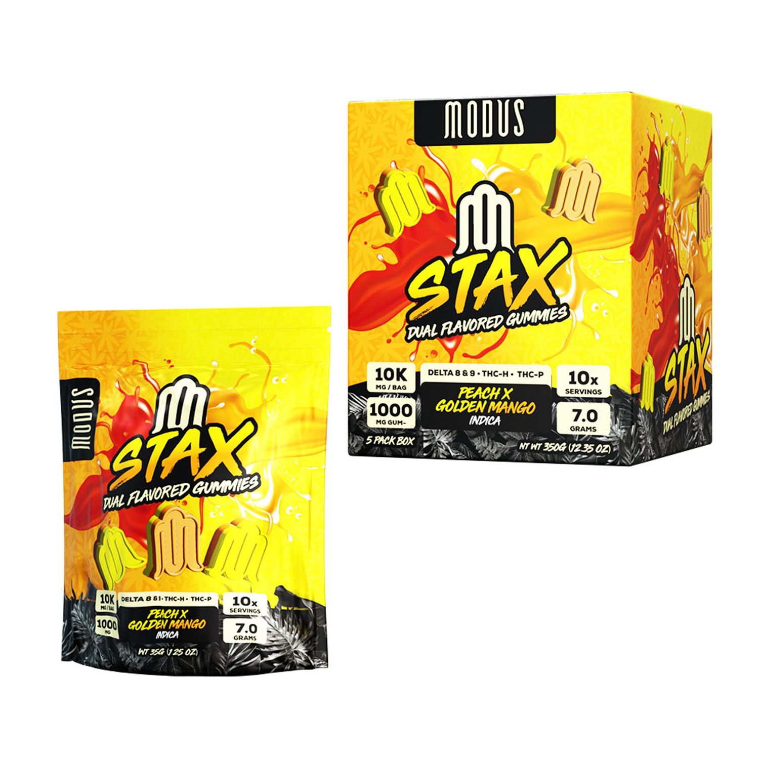 MODUS PEACH X GOLDEN MANGO 1000MG STAX GUMMIES 10PK 5/CT