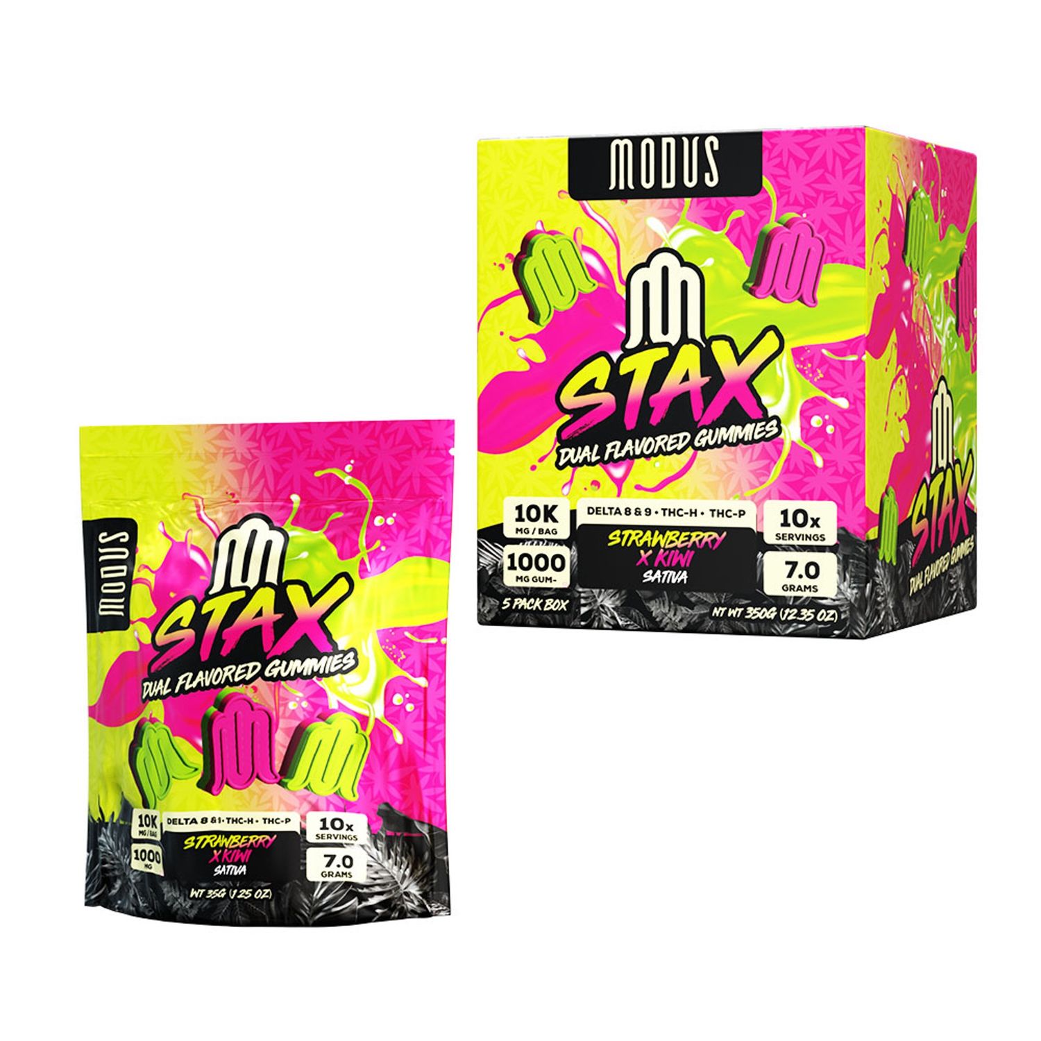 MODUS STRAWBERRY X KIWI 1000MG STAX GUMMIES 10PK 5/CT