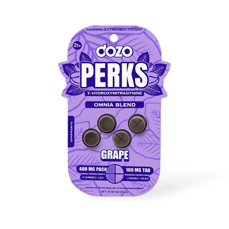 PERKS GRAPE OMNIA BLEND 400MG 7-HYDROXYMITRAGYNINE 5/CT