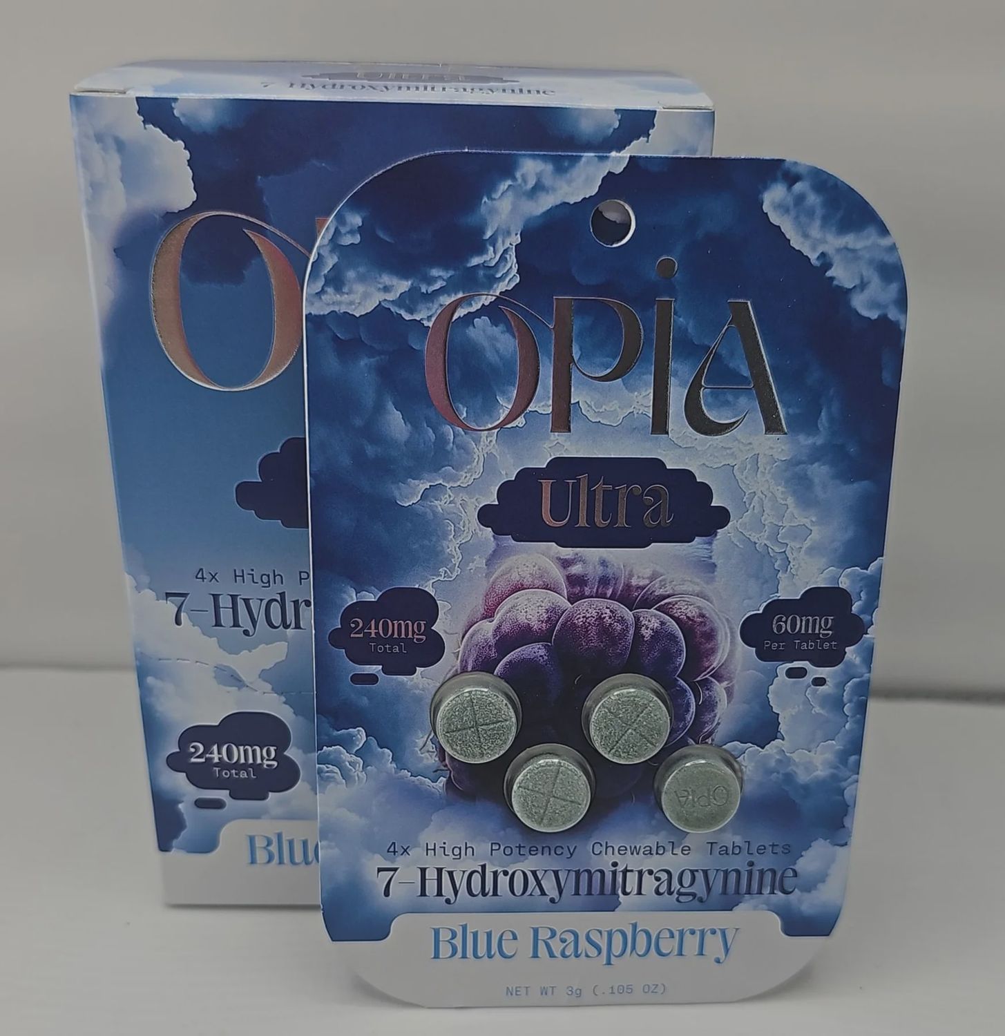 OPIA ULTRA BLUE RASPBERRY HIGH POTENCY 7- HYDROXYMITRAGYNINE 60MG 10/4/CT