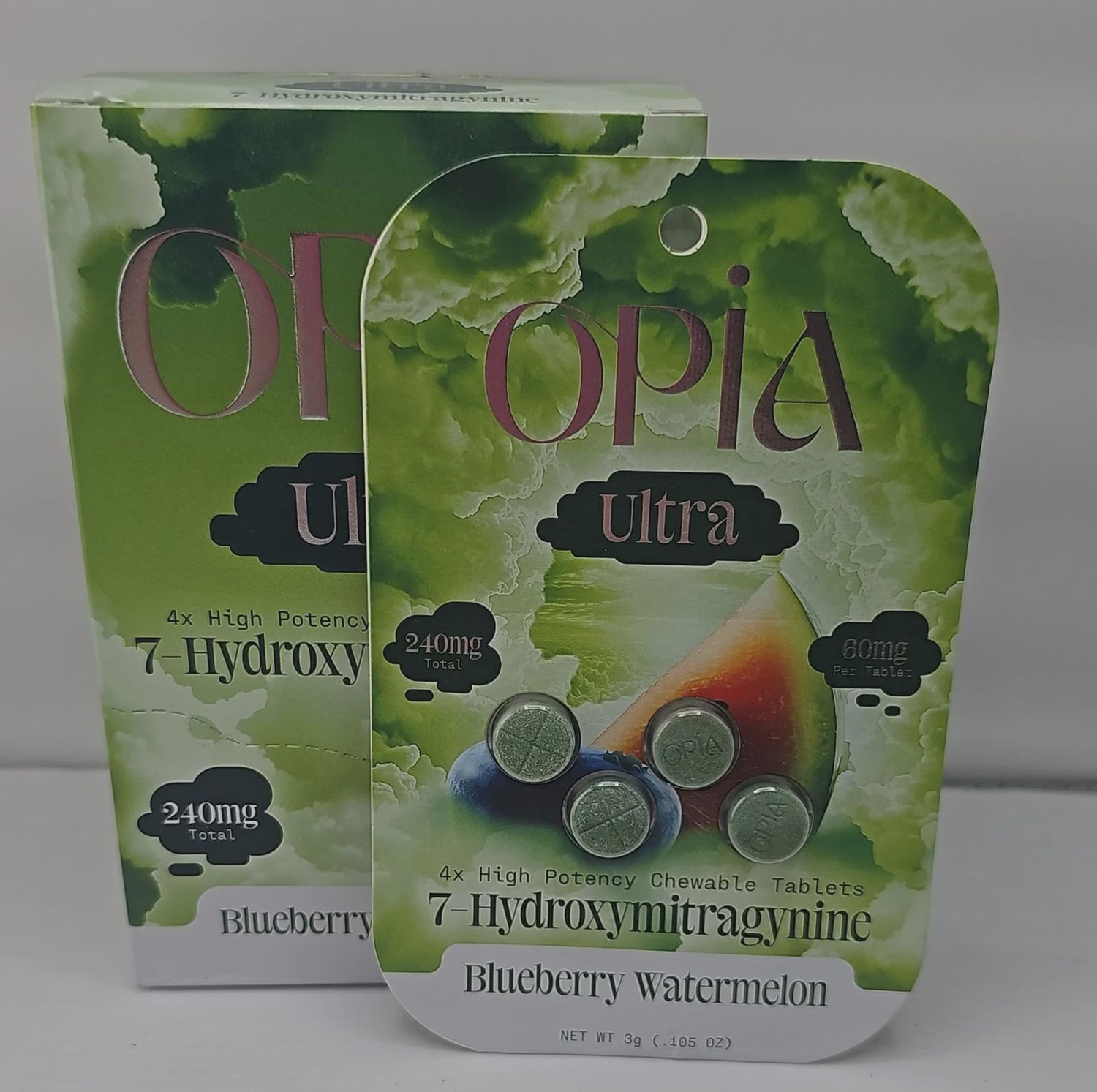 OPIA ULTRA BLUEBERRY WATERMELON HIGH POTENCY 7- HYDROXYMITRAGYNINE 60MG 10/4/CT