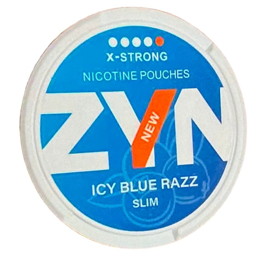 EURO ZYN 9MG ICY BLUE RAZZ X-STRONG 4 DOTS NICOTINE POUCHES 5/CT