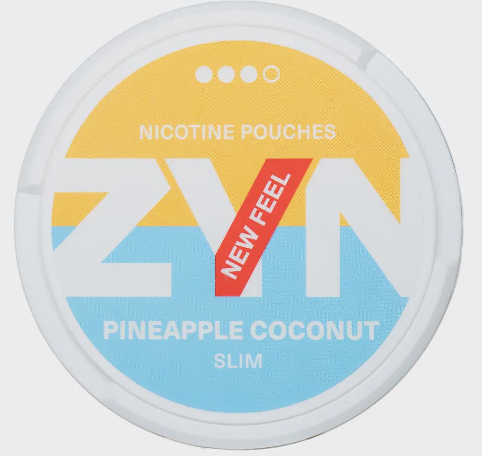 EURO ZYN 9MG PINEAPPLE COCONUT SLIM 3 DOTS NICOTINE POUCHES 5/CT