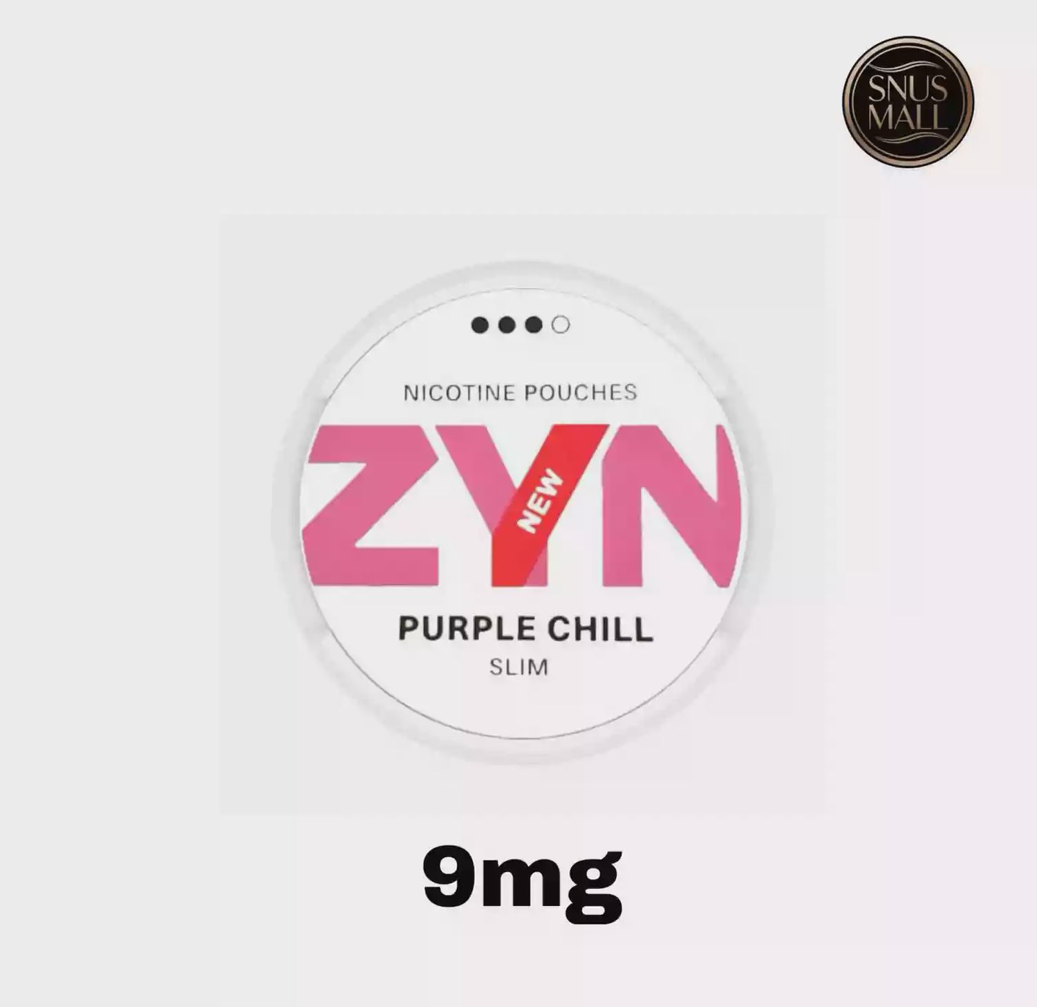EURO ZYN 9MG PURPLE CHILL SLIM 3 DOTS NICOTINE POUCHES 5/CT