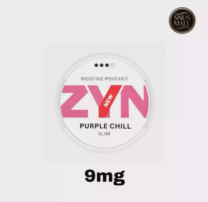 EURO ZYN 9MG PURPLE CHILL SLIM 3 DOTS NICOTINE POUCHES 5/CT