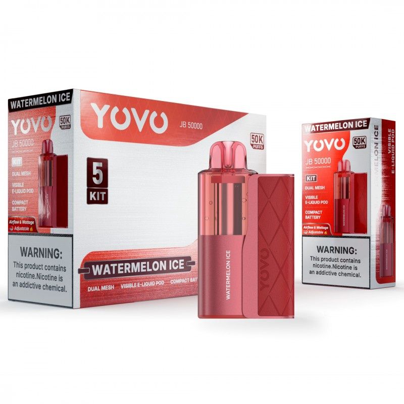 YOVO JB50000 DISPOSABLE POD KIT 5/CT, FLAVOR: WATERMELON ICE