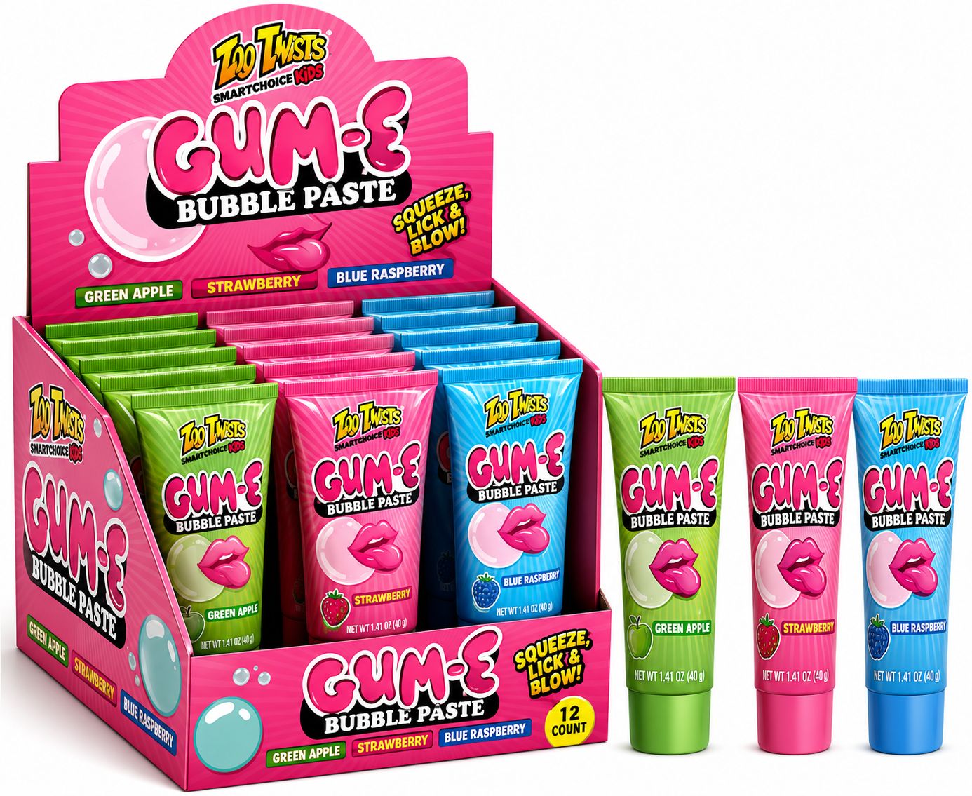 TOO TARTS GUM-E BUBBLE PASTE 1.2OZ 12/CT
