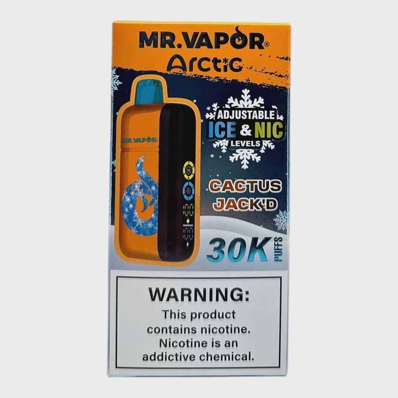 MR. VAPOR ARCTIC CACTUS JACK'D 5% 30K PUFF ADJUSTABLE NIC &amp; ICE LEVEL 5/CT