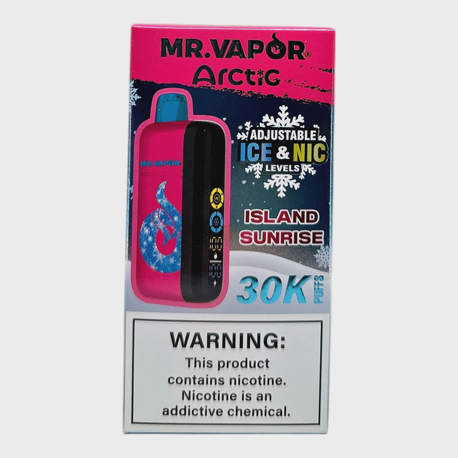 MR. VAPOR ARCTIC ISLAND SUNRISE 5% 30K PUFF ADJUSTABLE NIC &amp; ICE LEVEL 5/CT