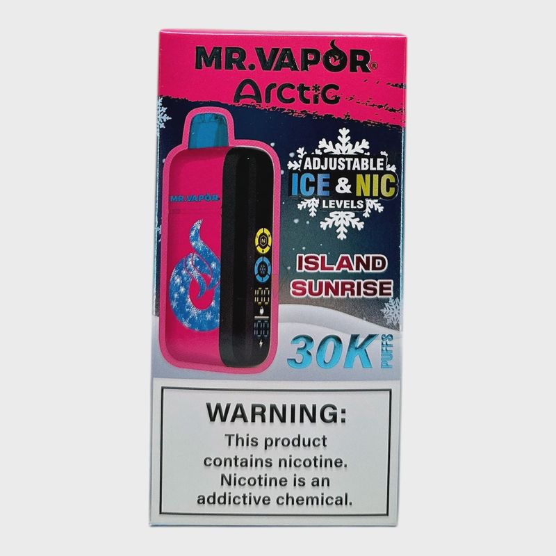 MR. VAPOR ARCTIC ISLAND SUNRISE 5% 30K PUFF ADJUSTABLE NIC &amp; ICE LEVEL 5/CT
