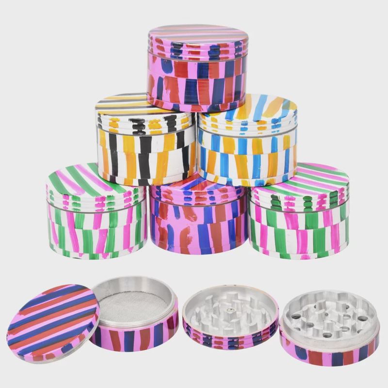 GRINDERS 50MM 4PC COLOR STRIPES 6/CT