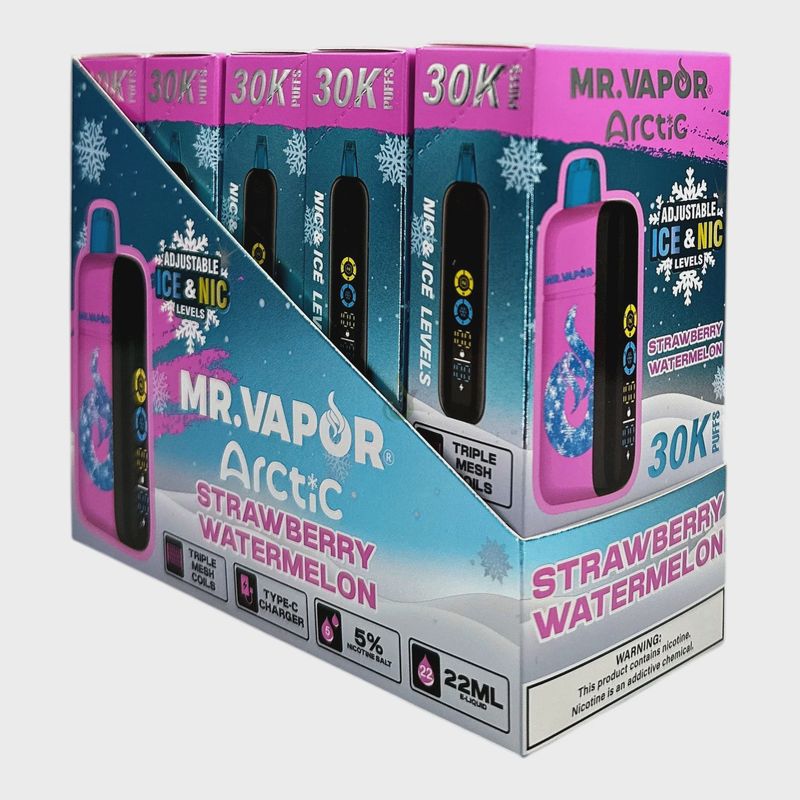 MR. VAPOR ARCTIC STRAWBERRY WATERMELON 5% 30K PUFF ADJUSTABLE NIC &amp; ICE LEVEL 5/CT