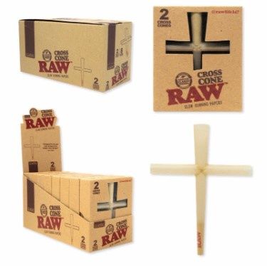 RAW CROSS CONE 2PK 8/CT