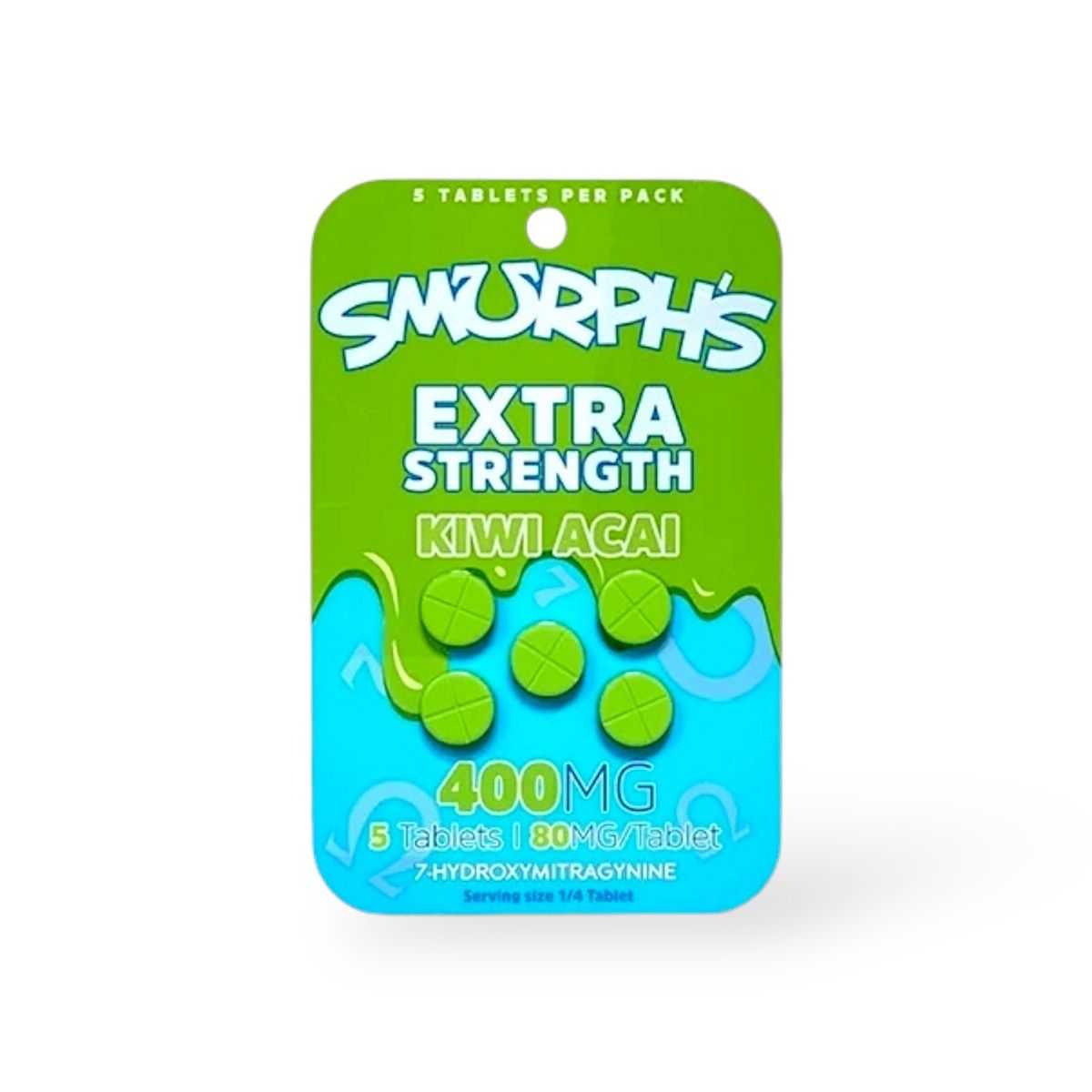 SMURPHS KIWI ACAI 70H KRATOM EXTRACT TABLETS 400MG 5PK 10/CT