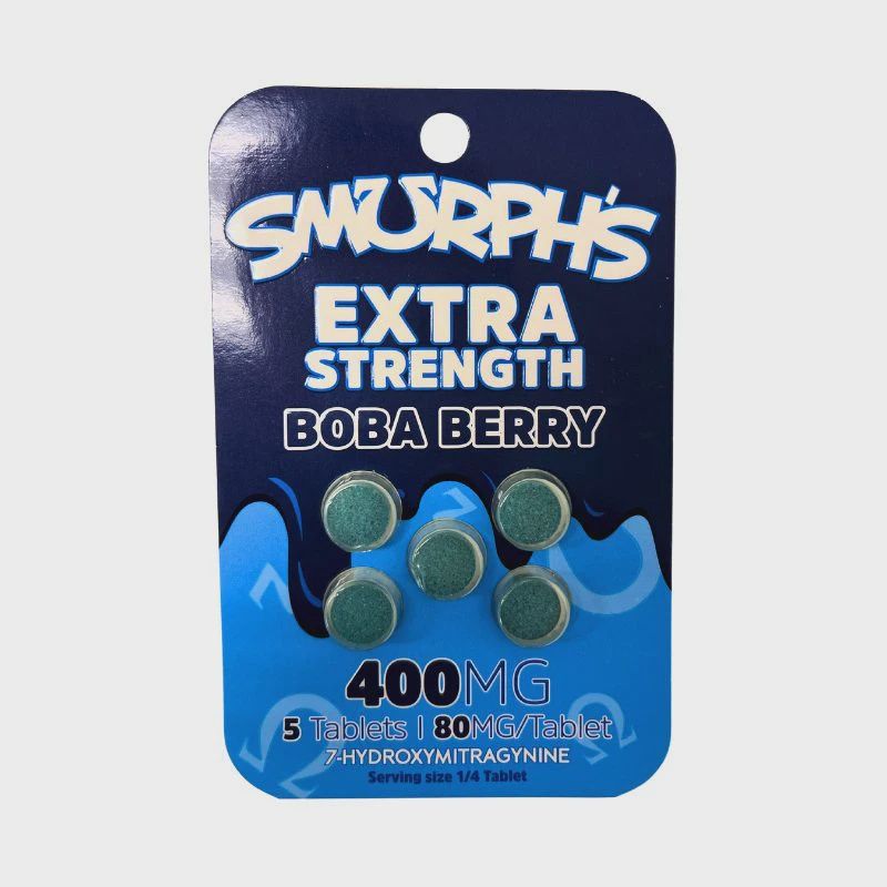 SMURPHS BOBA BERRY 70H KRATOM EXTRACT TABLETS 400MG 5PK 10/CT