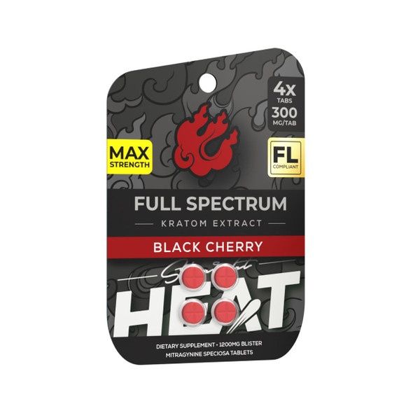 STRAIGHT HEAT BLACK BLACK CHERRY1200MG 4 TABS 10/CT