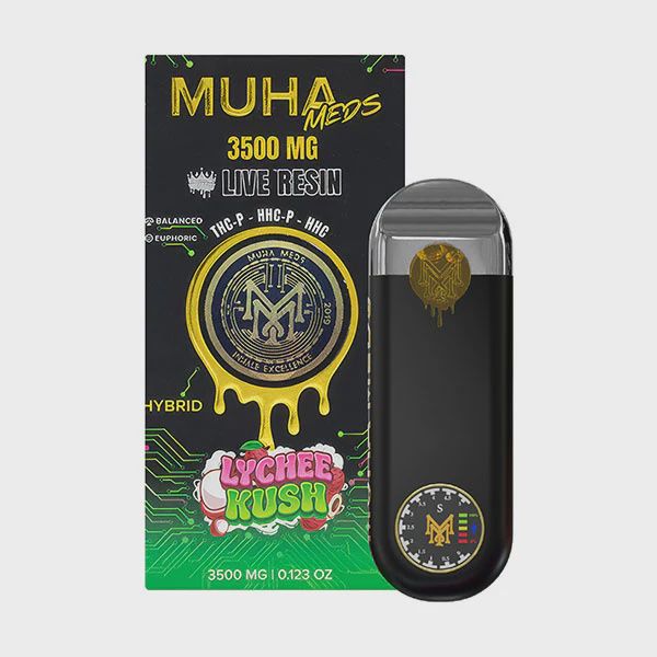 MUHA MEDS LIVE RESIN LYCHEE KUSH (H) 3.5G DISPOSABLE