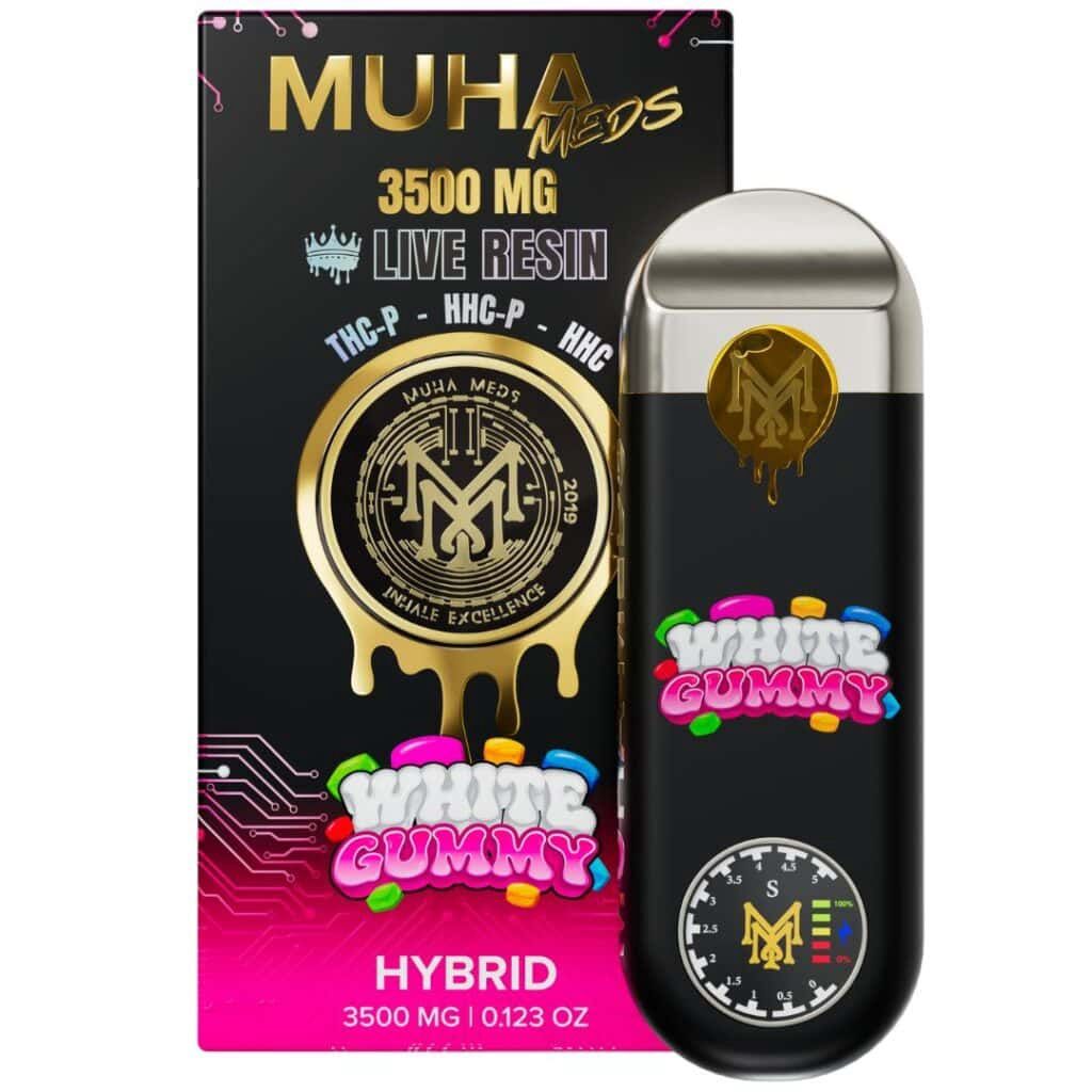 MUHA MEDS LIVE RESIN WHITE GUMMY (H) 3.5G DISPOSABLE