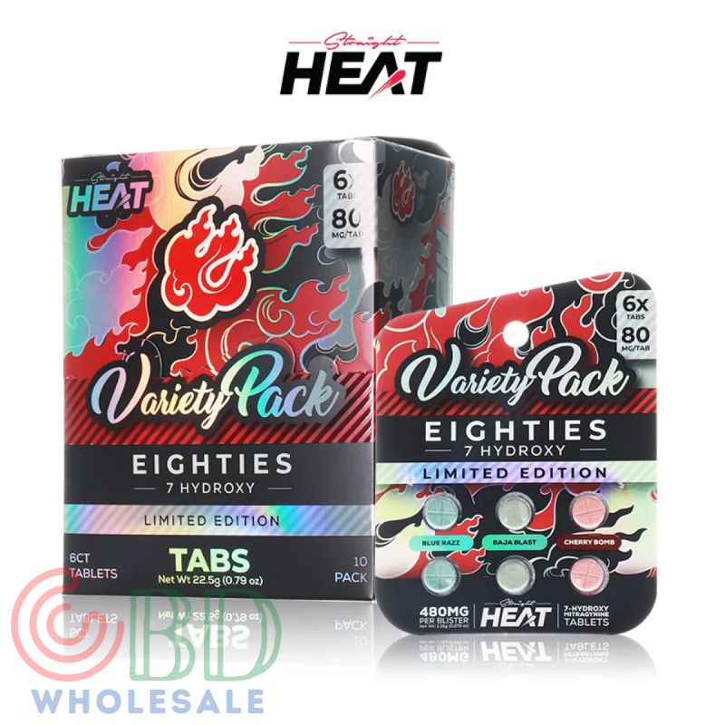 STRAIGHT HEAT VARIETY PACK EIGHTIES HYDRO 480MG 6 TABS 10/CT