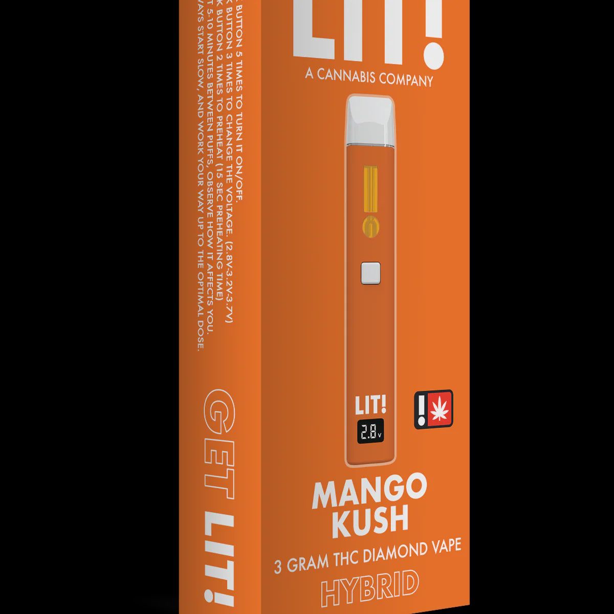 LIT MANGO KUSH (H) 3G DISPO LIQUID DIMONDS 5/CT