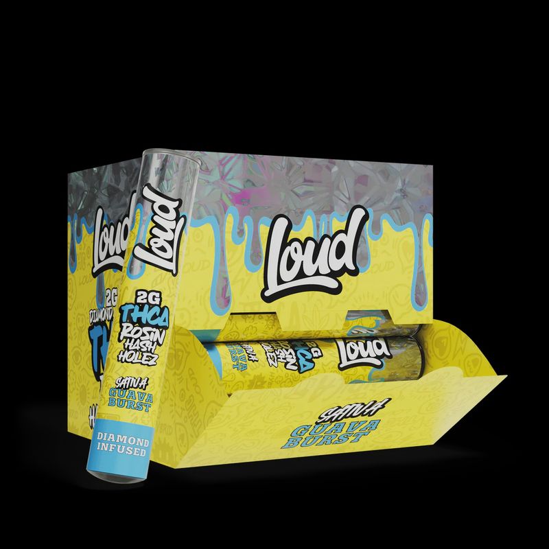 LOUD THCA ROSIN HASH HOLEZ 2GM PRE ROLL GUAVA BURST (S) 20/CT