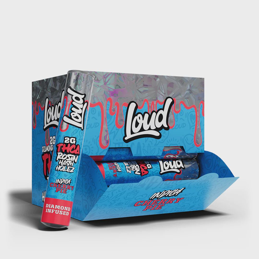 LOUD THCA ROSIN HASH HOLEZ 2GM PRE ROLL CHERRY PIE (I) 20/CT
