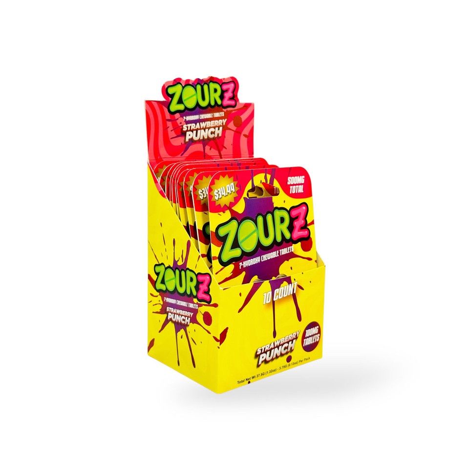 ZOURZ STRAWBERRY PUNCH 7 HYDROXY TABLETS 500MG 10/CT