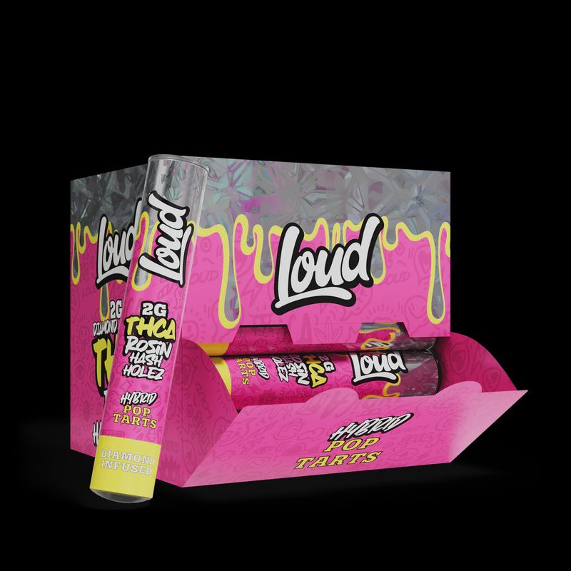 LOUD THCA ROSIN HASH HOLEZ 2GM PRE ROLL POP TARTS (H) 20/CT